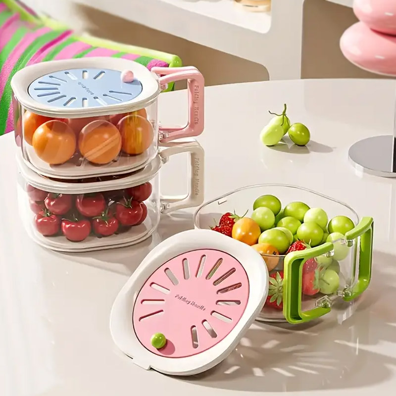 2 In 1 Fruit Strainer Container With Lid